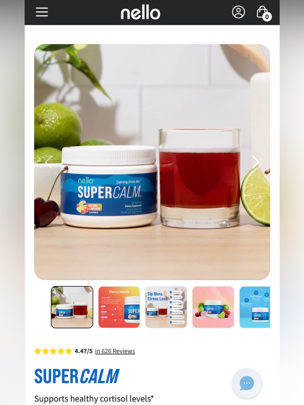 nello SuperCalm Calming Drink Mix - Cherry Limeade